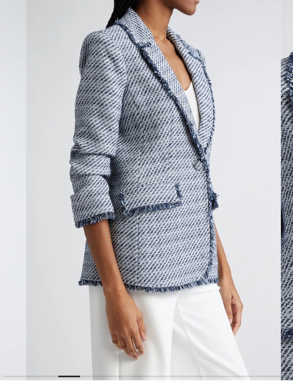 Cinq à Sept Noemie Khloe Bouncle Blazer In Navy Multi Sz 0 - Picture 3 of 13